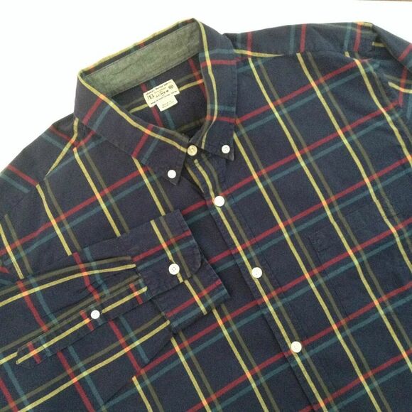 J Crew Shirt Men's Extra Large Blue Check Classic Date Night - Picture 2 of 4